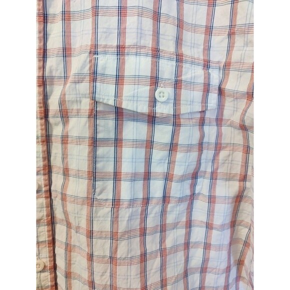 Men's Izod Red-White Plaid Short Sleeve Shirt XL - Picture 3 of 8